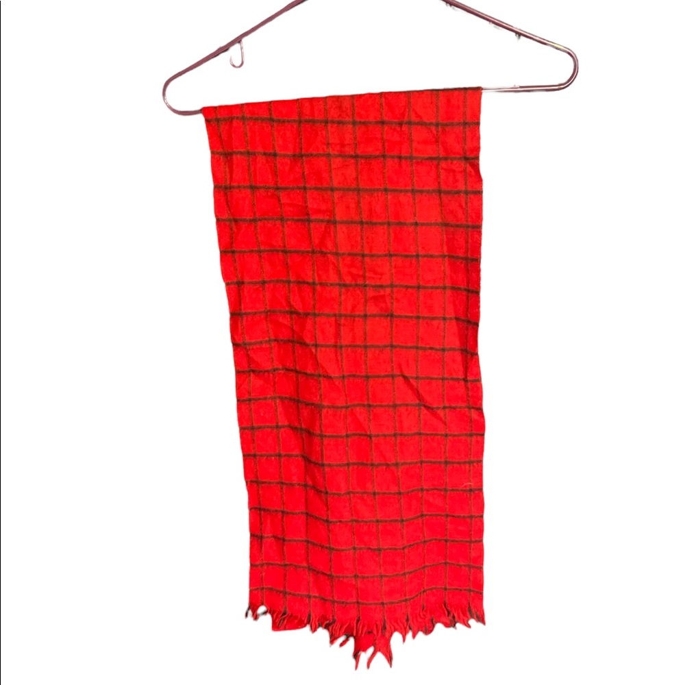 Red Checkered Scarf - Picture 2 of 5